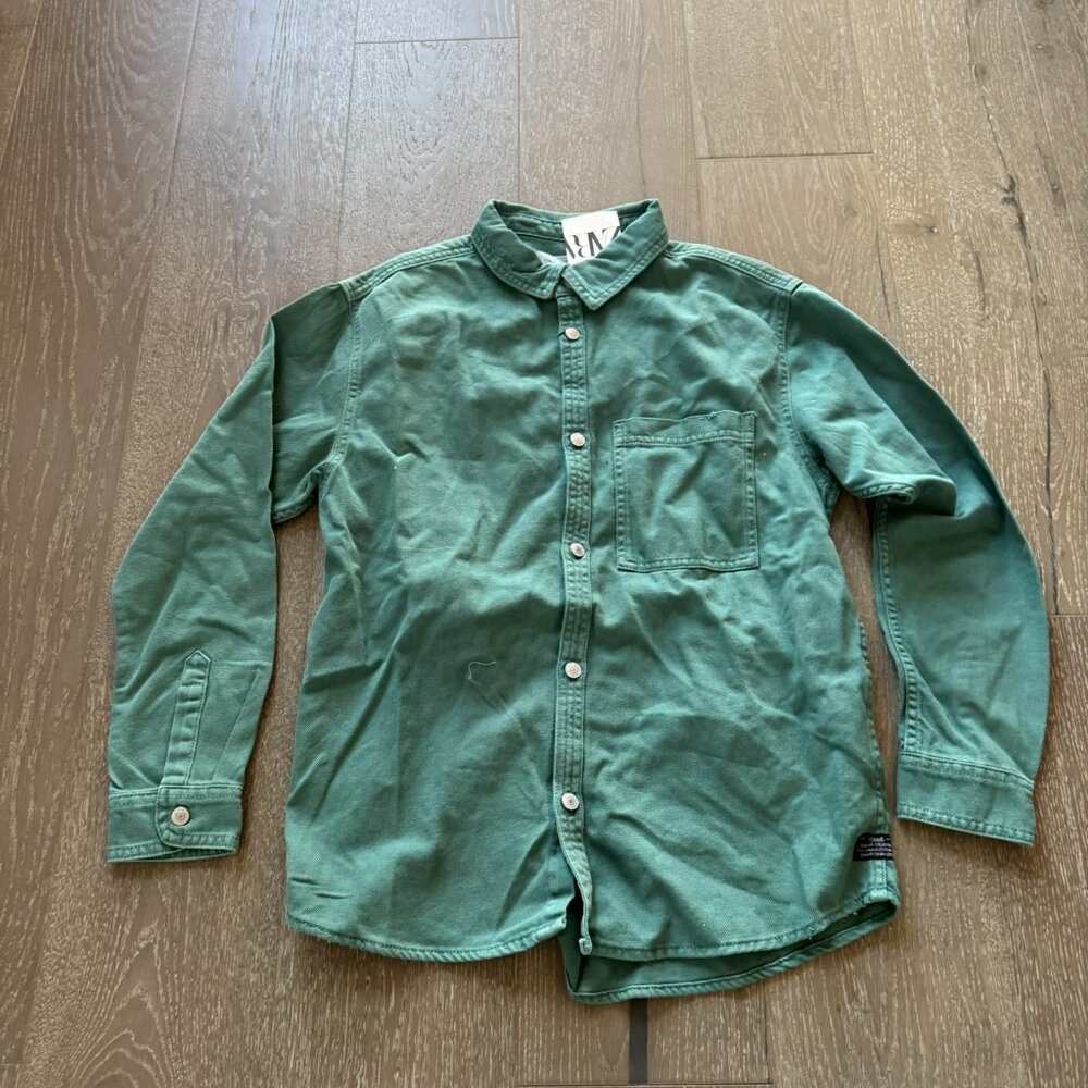 Zara green button-down shirt